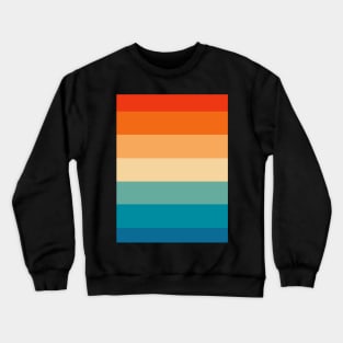 Retro Vintage Sunset Sunrise Color Stripes Design (Light) Crewneck Sweatshirt